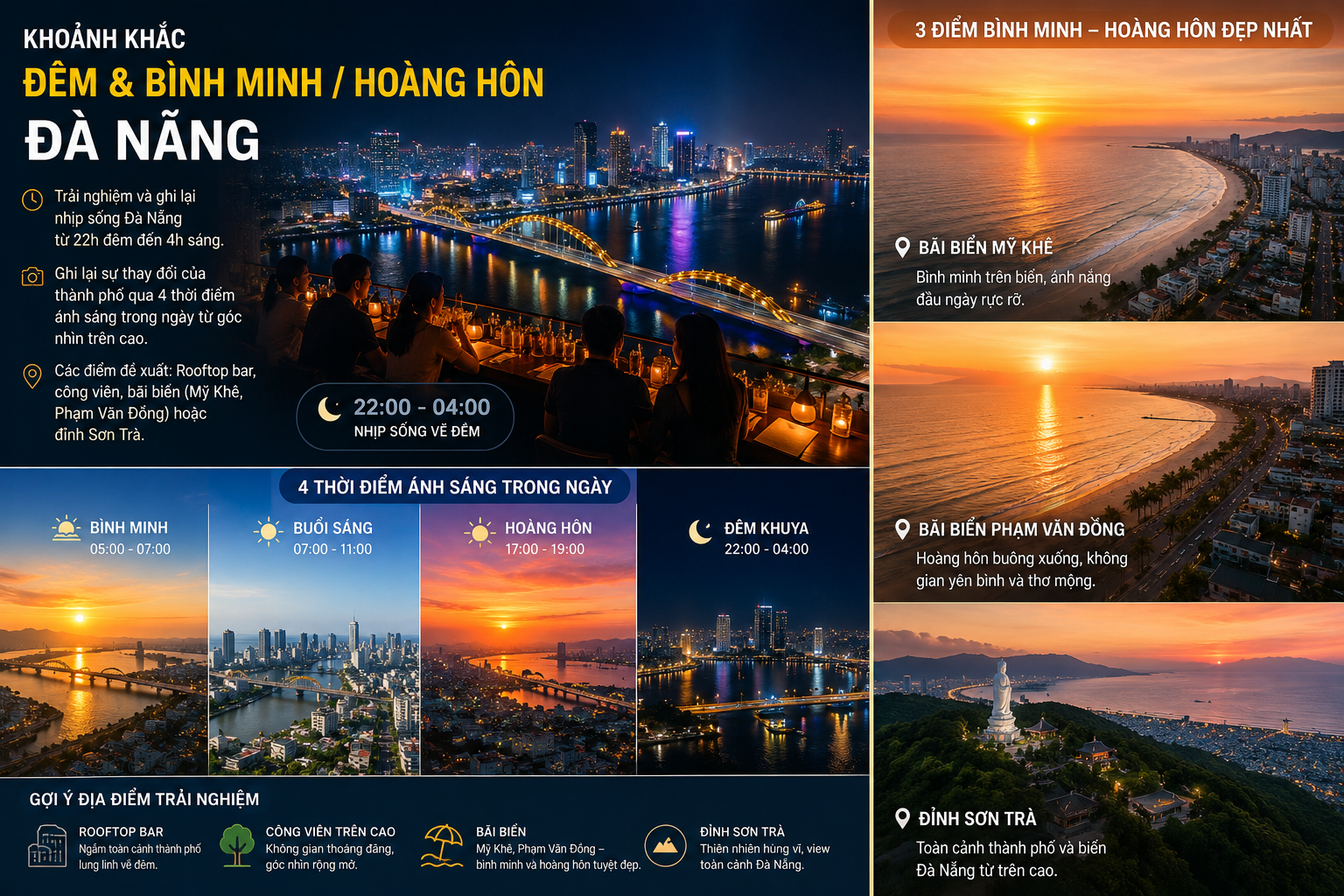 Khoảnh khắc Đêm và Bình Minh / Hoàng Hôn Đà Nẵng